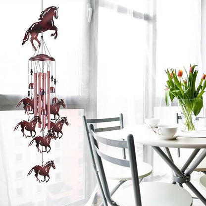 Horse Wind Chimes for Garden, Home, Balcony, Yard, Outdoor Decoration, Horses Chimes, Memorial Wind Bells, Horses Wind Catcher, Blessing Wind Chimes Xmas Gifts for Mom, Grandma, Family, Women, Friends