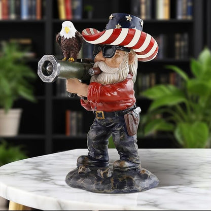 Funny Military Garden Gnome Statue - 7.42 Inch Army Decor for Yard Outdoor Lawn, Weather-Resistant Resin Gnomes Decorations