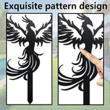 WADORN Phoenix Rising Metal Decorative Garden Stakes, Funny Bird Metal Outdoor Statues Weatherproof Garden Decoration Ornament Gifts Bird Outdoor Yard Decor for Backyard Pathway Patio Lawn Walkways