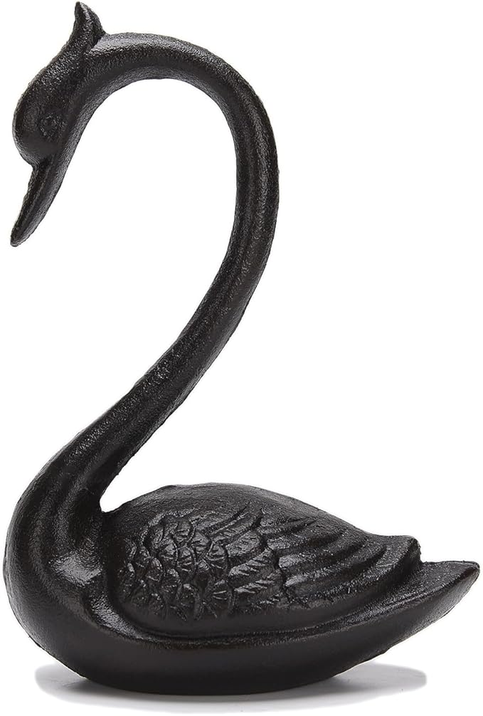 BRASSTAR Cast Iron Elegant Swan Garden Home Office Desk Decor Collection Animal Figurine Interior and Exterior Art Decoration TQGJPT528