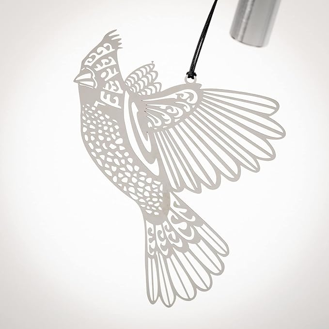 Woodstock Chimes Signature Collection, Woodstock Habitats Chime, 21'', Silver Wind Chimes for Outdoor, Patio, Home or Garden Decor (HCMC)