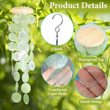 Vindar Wind Chimes for Outside, Handcrafted Shell Windchime Ocean Style Chime for Indoor Outdoors Decor, Garden Decor Gift for Women, Mom, Grandma (Light Green)