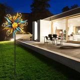 VEWOGARDEN Garden Solar Wind Spinner, Sun Outdoor Metal Wind Sculpture Yard Art Decor for Patio, Lawn & Garden