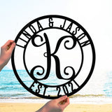 Personalized Metal Name Sign | Custom Split Letter Monogram Wall Art | Custom Wedding Gifts | Outdoor Family Name Decor | Housewarming Gift