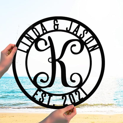 Personalized Metal Name Sign | Custom Split Letter Monogram Wall Art | Custom Wedding Gifts | Outdoor Family Name Decor | Housewarming Gift