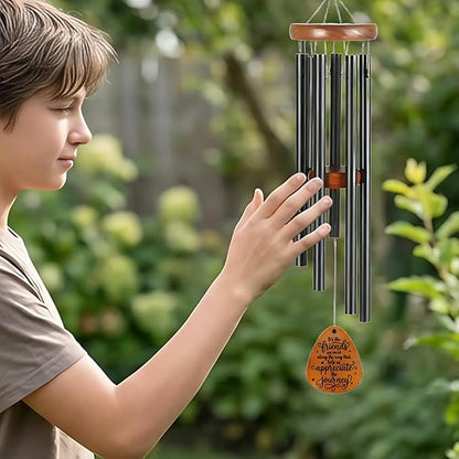 Friendship Wind Chime Gifts, Outdoor Decorative Wooden Wind Chimes Hanging Windchimes for Garden Unique Birthday Presents for Women, Men, Besties, BFF