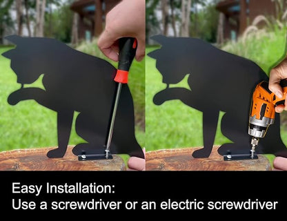 Metal Cat Fence Decorations, Unique Cat Gifts for Women/Men, Black Cats Silhouettes Garden Art, Yard Decor, Outside, Patio, Outdoor Decor, Kitty Yard Art Outdoor Garden Decorations