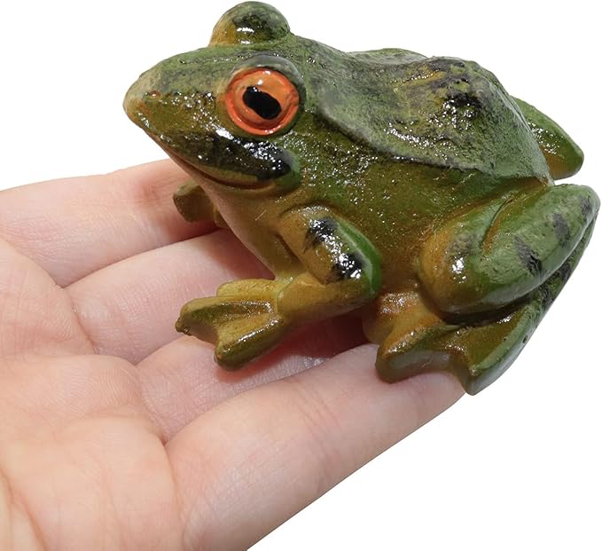 2pcs Resin Simulation Frog Statue Animal Sculpture 6.5x5.5x3.8cm for Home Garden Backyard Outdoor Decoration