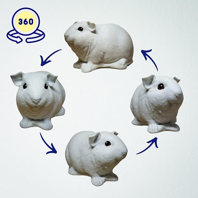OLOMA Handcrafted Guinea Pig Concrete Sculpture Premium Heavy Garden Figurine with Weather Resistant Protective Resin Finish Decorative Outdoor Indoor Accent for Porch Patio Walkway Display