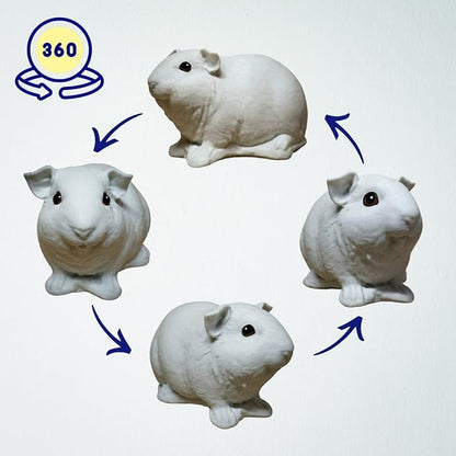 OLOMA Guinea Pig Home Garden Decor Sculpture Solid Concrete Animal Figurine with Resin Protection Weather Resistant Outdoor Indoor Decorative Piece for Entryway Porch Patio Display