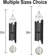 Personalized 30" Memorial Wind Chimes for Outside, Bereavement Gift in Remembrance of a Loved One, Sympathy Gift for Loss of Mother Father Husband, Garden Patio Decor