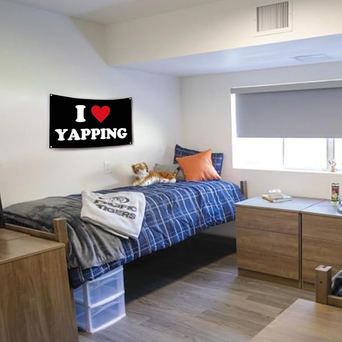I Love Yapping Flag Funny Flags for Room 3x5 Feet College Dorm Room Decor Man Cave Frat Wall Flag Living Room Bedrrom Decoer