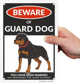 SmartSign Beware Of Guard Dog Warning Sign - 10"x7", 40 mil Laminated Rust-free Aluminum - Funny Metal Signs for Entrances, Outdoors, Patio, Gifts, Cafe - Guard Dog Theme, Made in USA
