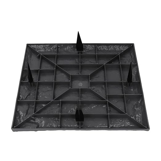 15.5 Inch Stepping Stones, Decorative Garden Walkway Pavers with Ground Stakes for Outdoor Pathway, Lawn, Yard, Made of Polypropylene (Gray)