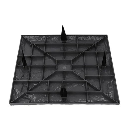 15.5 Inch Stepping Stones, Decorative Garden Walkway Pavers with Ground Stakes for Outdoor Pathway, Lawn, Yard, Made of Polypropylene (Gray)