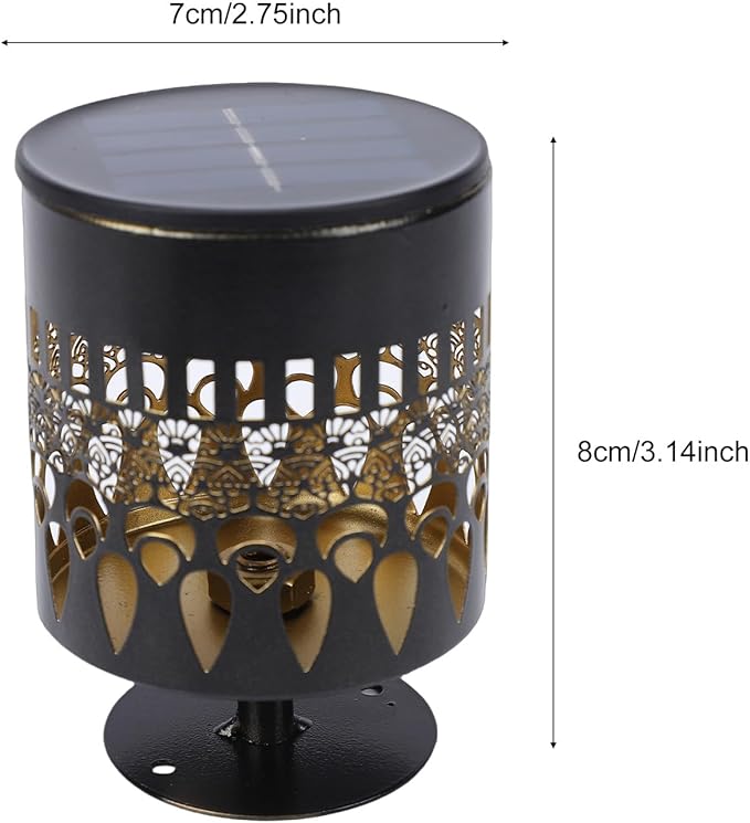 Neoglint 2 Pack Solar Mandala Fence Lights, Decorative Metal Solar Powered Outdoor Wall Deck Lights, IP55 Waterproof Warm White Mandala Lights Outdoor for Garden Patio Backyard Step Decor