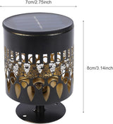 Neoglint 2 Pack Solar Mandala Fence Lights, Decorative Metal Solar Powered Outdoor Wall Deck Lights, IP55 Waterproof Warm White Mandala Lights Outdoor for Garden Patio Backyard Step Decor