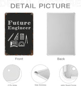 Patio Wall Decor Future Engineer Designer Construction Metal Signs Vintage Man Cave Home & Outdoor Decoration Vintage Wall Art With Inspirational Quotes & Life Sayings 8X12inch