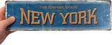 SmartSign 4 x 14 inch New York State Vintage Metal Sign “The Empire State”, 40 mil Rustproof Aluminum with Clear Overcoat, Retro Wall Décor, Multicolor, Made in USA