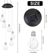 YHmall Colorful Solar Wind Chimes for Outside, Birthday Gardening Gifts for Women Mom, Hanging Solar Lights WindChimes Outdoors for Garden Housewarming Balcony Bedroom