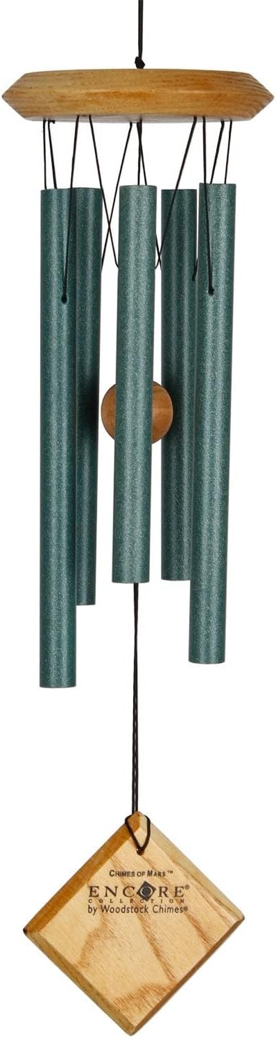Woodstock Wind Chimes of Mars Wind Chimes for Outside, 17" Verdigris Small Light Sound Wind Chime Décor for Outdoor Garden, Patio, Porch, Encore Collection