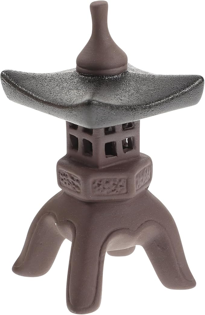 balacoo Chinese Style Lighthouse Ornament Led Stone Lamp Retro Vintage Home Office Desk Patio Garden Decoration Sculpture