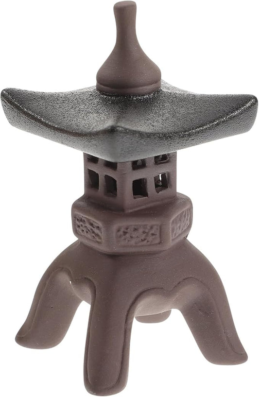 balacoo Chinese Style Lighthouse Ornament Led Stone Lamp Retro Vintage Home Office Desk Patio Garden Decoration Sculpture