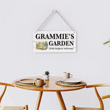Grammie Gifts Outdoor Garden Wooden Sign Decor, Indoor Garden Decoration Hanging Signs 12x6 Inches, Outdoor Porch Yard Wall Art Decor Sign, Mother's Day Gifts Birthday Gift for Mom Grandma
