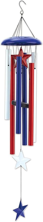 Sunset Vista Designs 94485 Outdoor Americana Metal Wind Chime, Blue, 36 x 6.5