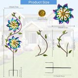 VEWOGARDEN Flower Wind Spinners Outdoor Garden Metal Stake Wind Sculptures & Spinners for Patio Yard Lawn Art Decorations, Colorful