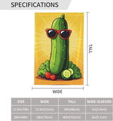 Cool Cucumber Sunglasses Garden Flag Double Sided Flags For Room Outside Yard Flag Outdoor Banner Wall Art Hanging 28"X40"