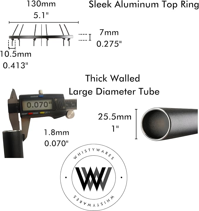 Whistywares Deep Tone Outside Wind Chime - Large Tube Wind Chimes for Outdoors - Soothing Tuned Tones - Ideal Feng Shui Chime - Windchime for Home, Garden or Patio.