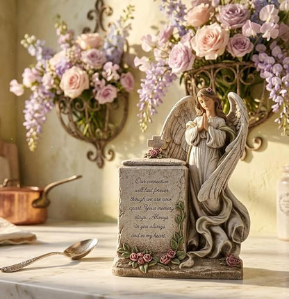 Napco Imports Praying Angel Inspirational 8 x 12 Inch Resin Decorative Bereavement Urn Box
