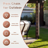 dreamysoul Copper Rain Chains for Outside, 10.43FT with 12 Cups Rain Catcher Chains for Downspout Gutters, Eaves Drainage