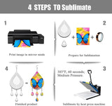 4Pack 8inch Sublimation Wind Spinner Blanks 3D Aluminum Metal Wind Sculpture Kinetic Spinners for Yard and Garden Indoor Art Ornaments Hanging Decoration (Waterdrop Pendant)