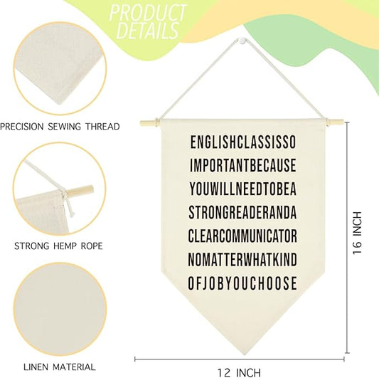 Funny English Classroom Hanging Pennant Flag Humorous Middle High School Hanging Flag Best English Grammar Language Must Haves Wall Decor