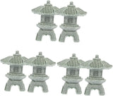 Yardwe 6pcs Stone Pagoda Statue for Garden Decor Micro Landscape Ornament Home Decoration