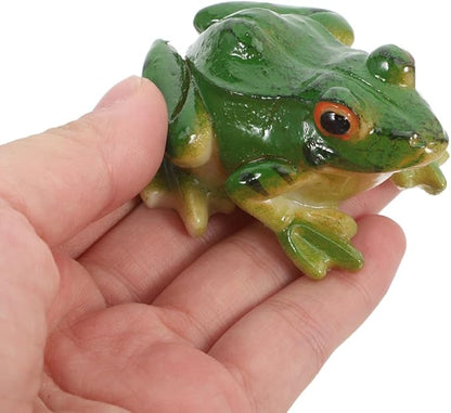 Frog Statue Ornaments - Resin Frogs Micro Landscape Craft Animal Sculpture 2pcs for Garden Yard Patio Fairy Garden Accessories Decor