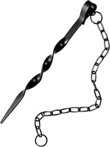 [Upgraded] 3mm Thick, 13 inches Black Powder-Coated Rain Chain Anchoring Stake Including 17 inches Long-Chain, Non-Rust Plating Spiral Anchoring Spike for Rain Chains, Heavy Duty, Reusable