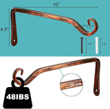LOOGI Hanging Plant Bracket, Wall Hook Plant Hanger 6 Inch Decorative Hooks for Indoor Planter Lantern, Outdoor Bird Feeder Wind Chime (Gold, 10 Inch)