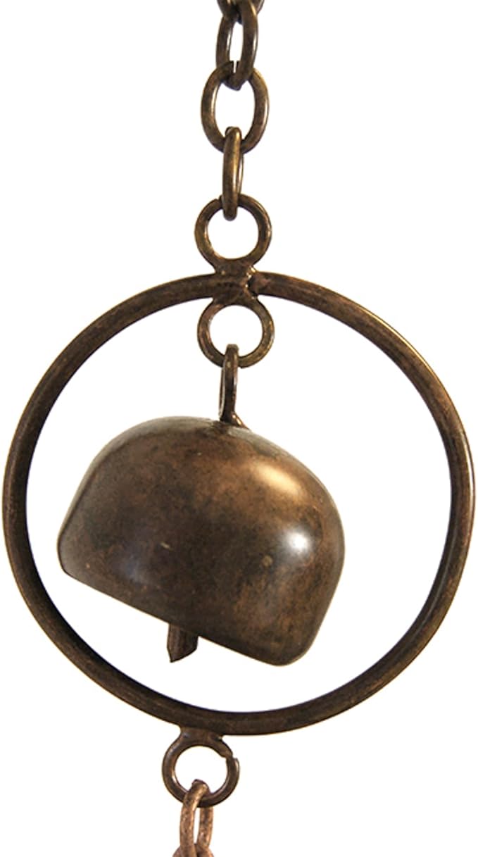 Ancient Graffiti Calla Lilies and Bells Rain Chain, Flamed Copper Colored