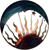 NUEAYMS Boho Wall Decor, Metal Sun Wall Art Decor with Moon & Stars, Hanging for Indoor Outdoor Patio Garden Wall Sculpture Decoration