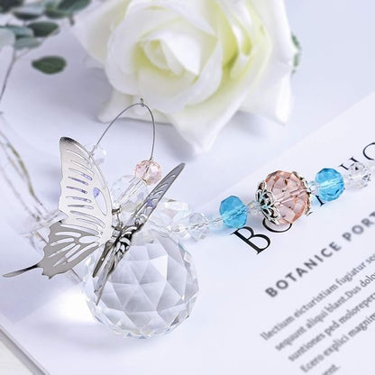 H&D HYALINE & DORA 30mm Handmade Butterfly Crystal Ball Prism Rainbow Maker Hanging Suncatcher Home Decoration