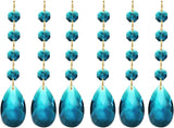 PATIKIL Teardrop Crystal Chandelier Pendants Beads, 6 Pack 120mm Length 38mm Chandelier Prisms Parts Ornaments Hanging Beads for DIY Arts Crafts Decoration, Sky Blue