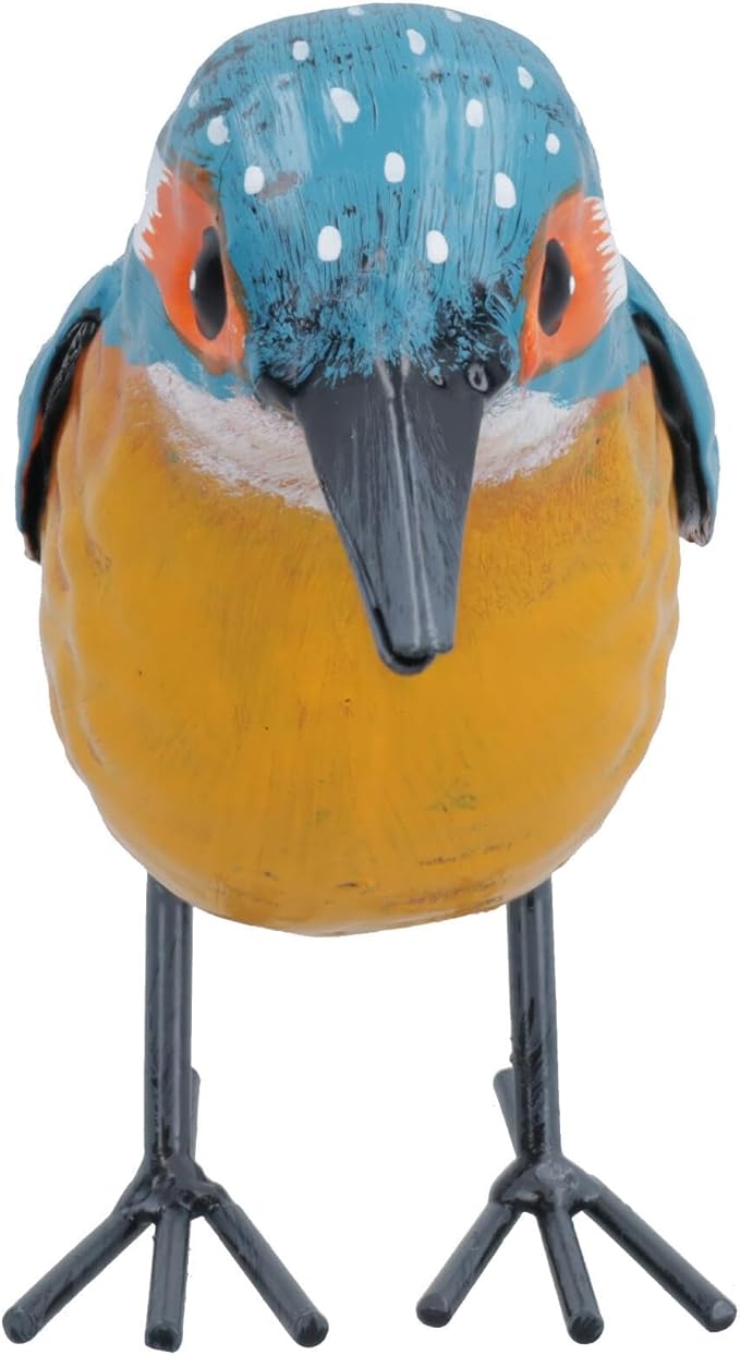 AB Tools Hand Painted Metal Kingfisher Garden Ornament Sculpture Gift 8.5x12x20cm