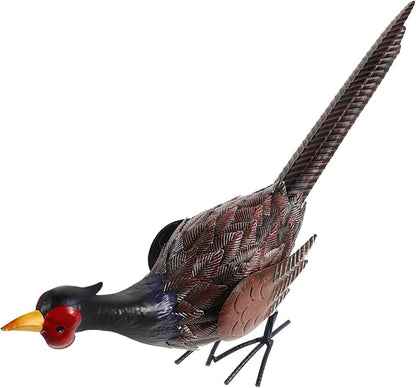 SUPVOX Vivid Pheasant Figurine Lifelike Outdoor Ornament Iron Garden Statue for Landscape