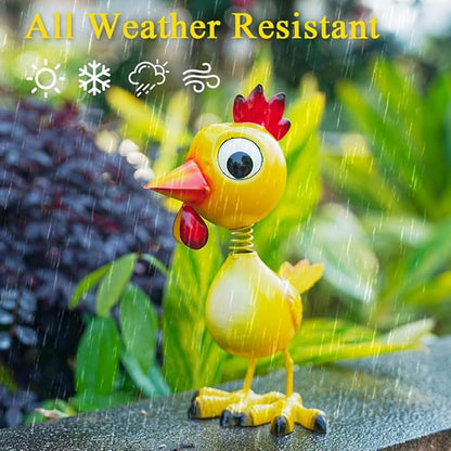 Metal Chicken Statue Garden Decor, Rooster Garden Statue, Chicken Rooster Decor Yard Art for Home Kitchen Outdoor Patio Lawn Decor