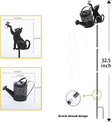 Black Cat Gifts - Solar Cat Garden Statue,Black Metal Garden Decor,Yard Decor Stakes with Lantern, Gifts for Women Mom and Grandma or for Cat Lovers
