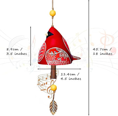 Bird Song Bell Wind Chime, Hanging Bell Bird Song Bell Garden Decoration, Hanging Rustic Wind Chime, Memorial Wind Chimes for Outside and Indoor, Gifts for Mom Friends (Grey)