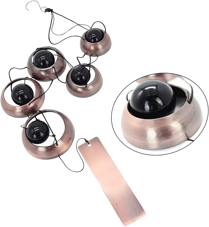 Sympathy Wind Chimes Gift Outdoors Clearance, Copper Red Hanging Bell Temple Wind Chime for Outside Large Deep Tone, Feng Shui Tibetan Garden Windchimes Unique 36 inch, Musical Rain Good Luck Chimes